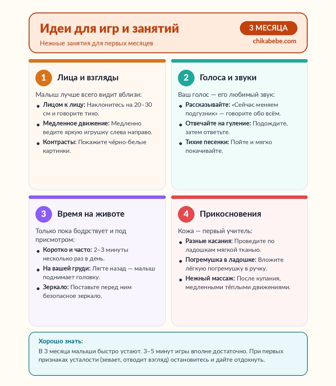 Идеи для игр и занятий — 3 месяца