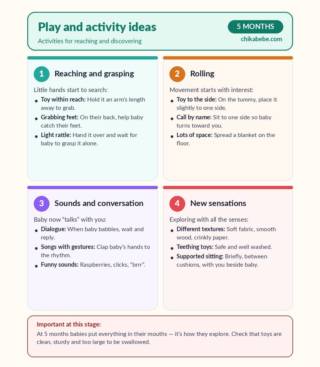 Play and activity ideas — 5 months