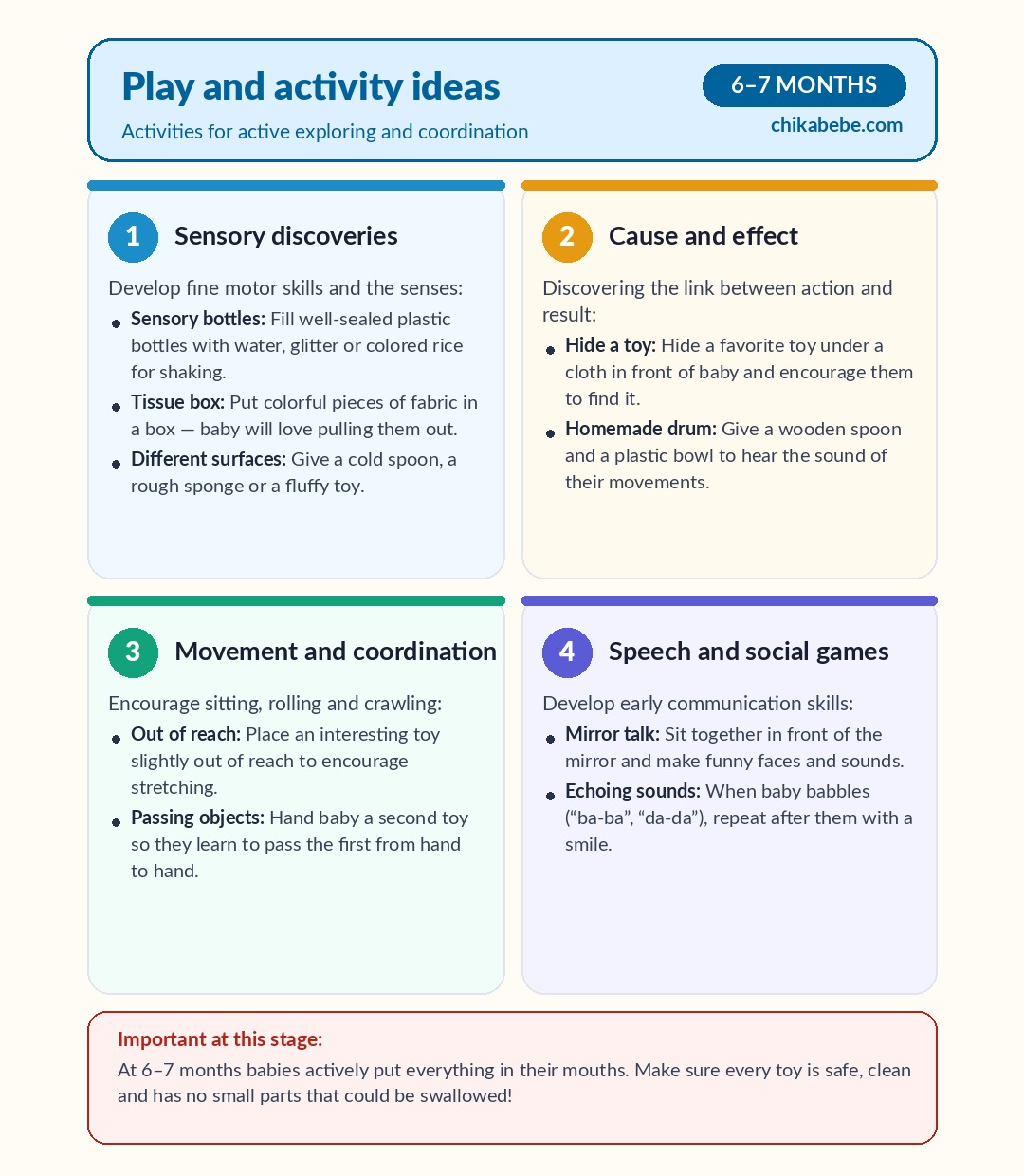 Play and activity ideas — 6–7 months